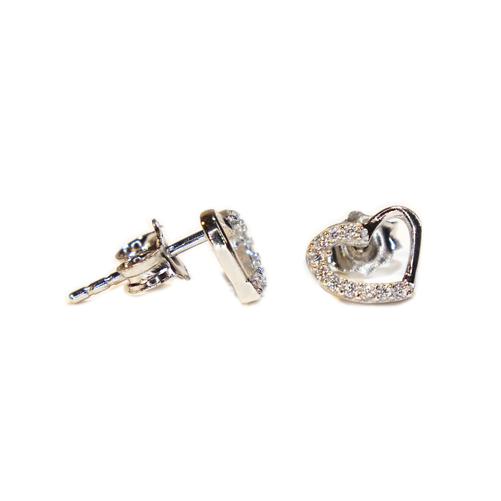 AMORETTO MILANO heart stud earrings "Morando" made of 925 silver with zirconia AM0270