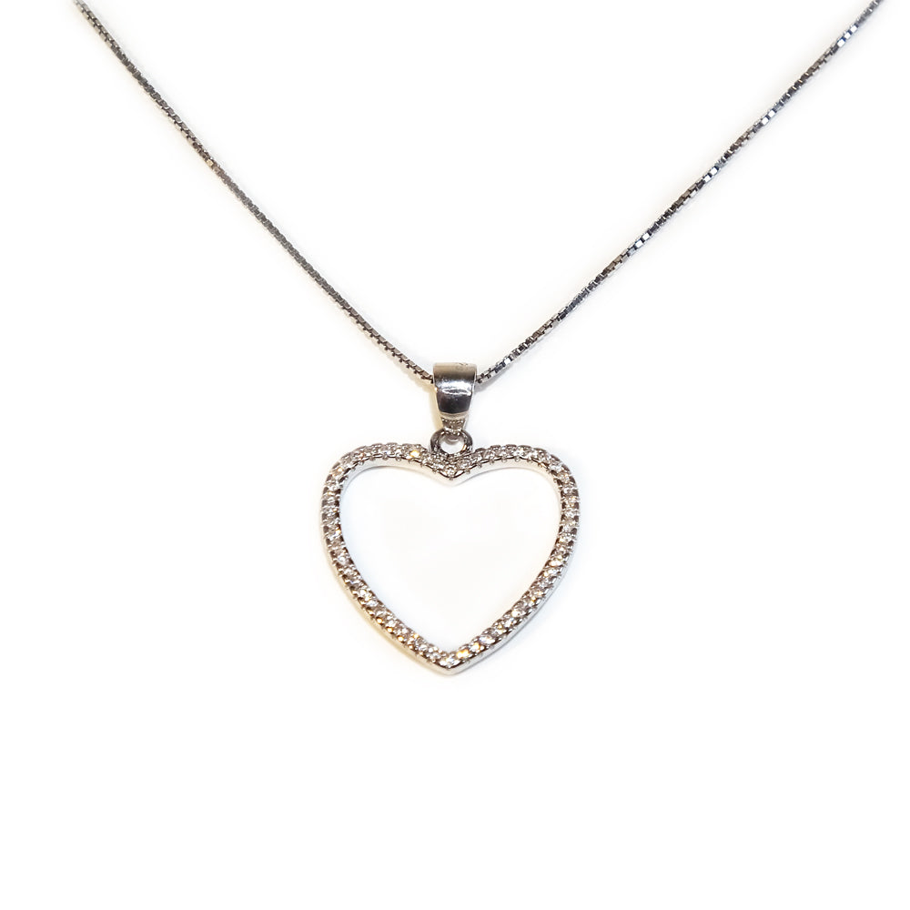 AMORETTO MILANO necklace "Gabba" with heart pendant made of 925 silver with zirconia AM0081