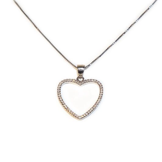 AMORETTO MILANO necklace "Gabba" with heart pendant made of 925 silver with zirconia AM0081