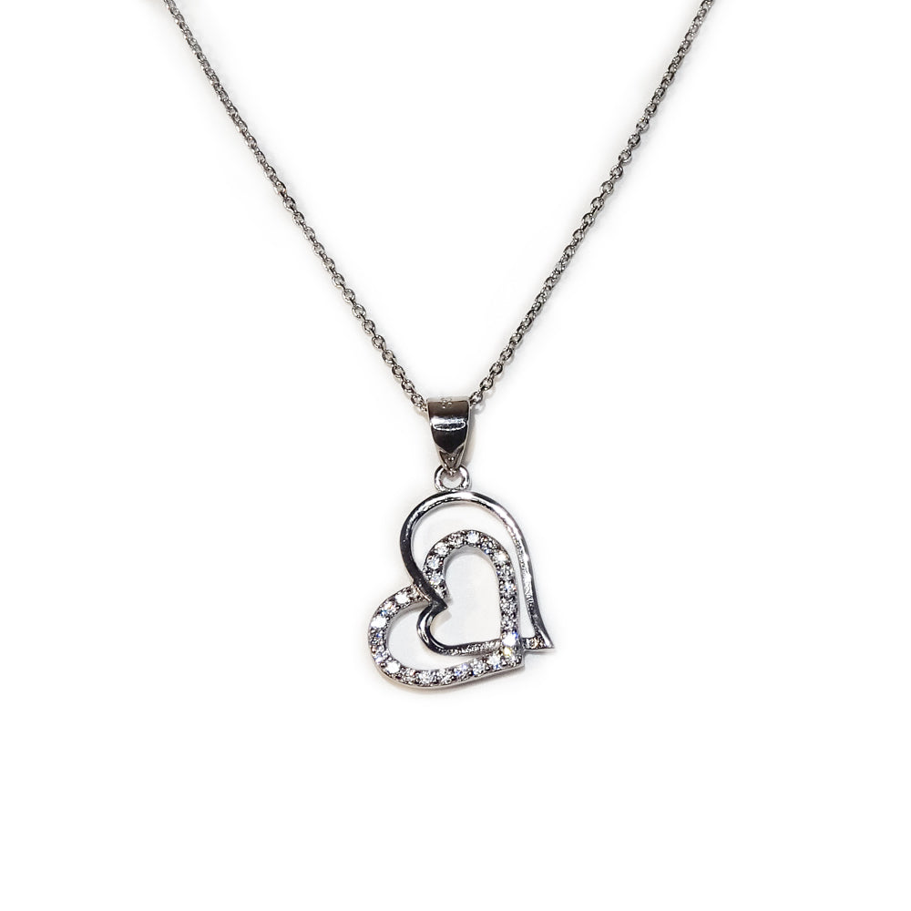 AMORETTO MILANO heart necklace “Marino” made of 925 silver with zirconia AM998