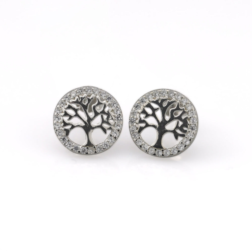 AMORETTO MILANO stud earrings made of 925 silver tree of life zirconia A110001