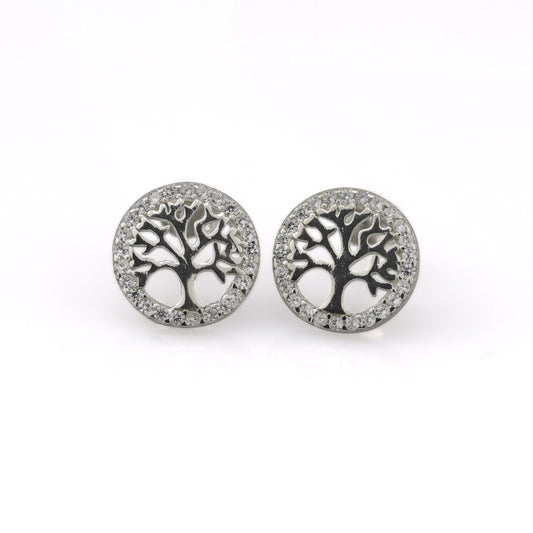 AMORETTO MILANO stud earrings made of 925 silver tree of life zirconia A110001