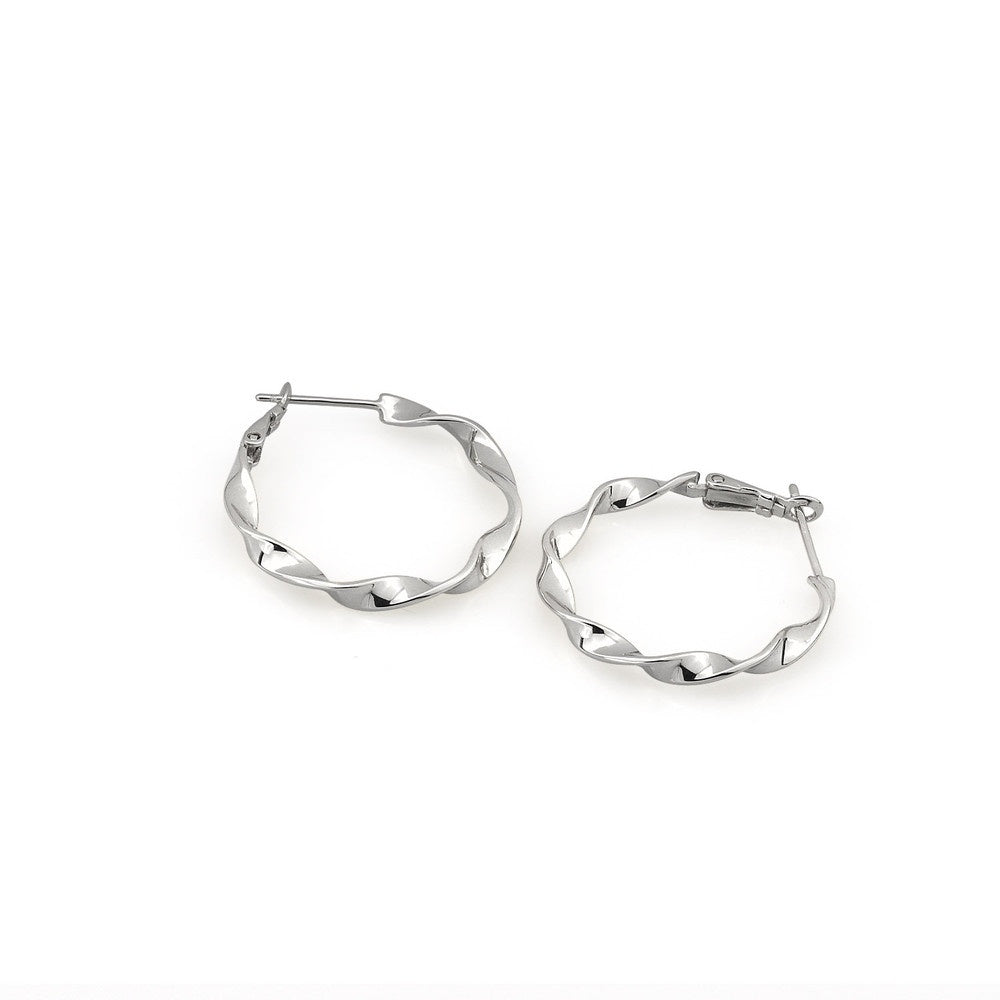 AMORETTO MILANO hoop earrings made of 925 silver twisted A110008