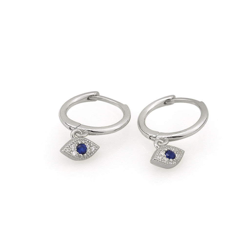AMORETTO MILANO hoop earrings made of 925 silver eye zirconia blue A110046