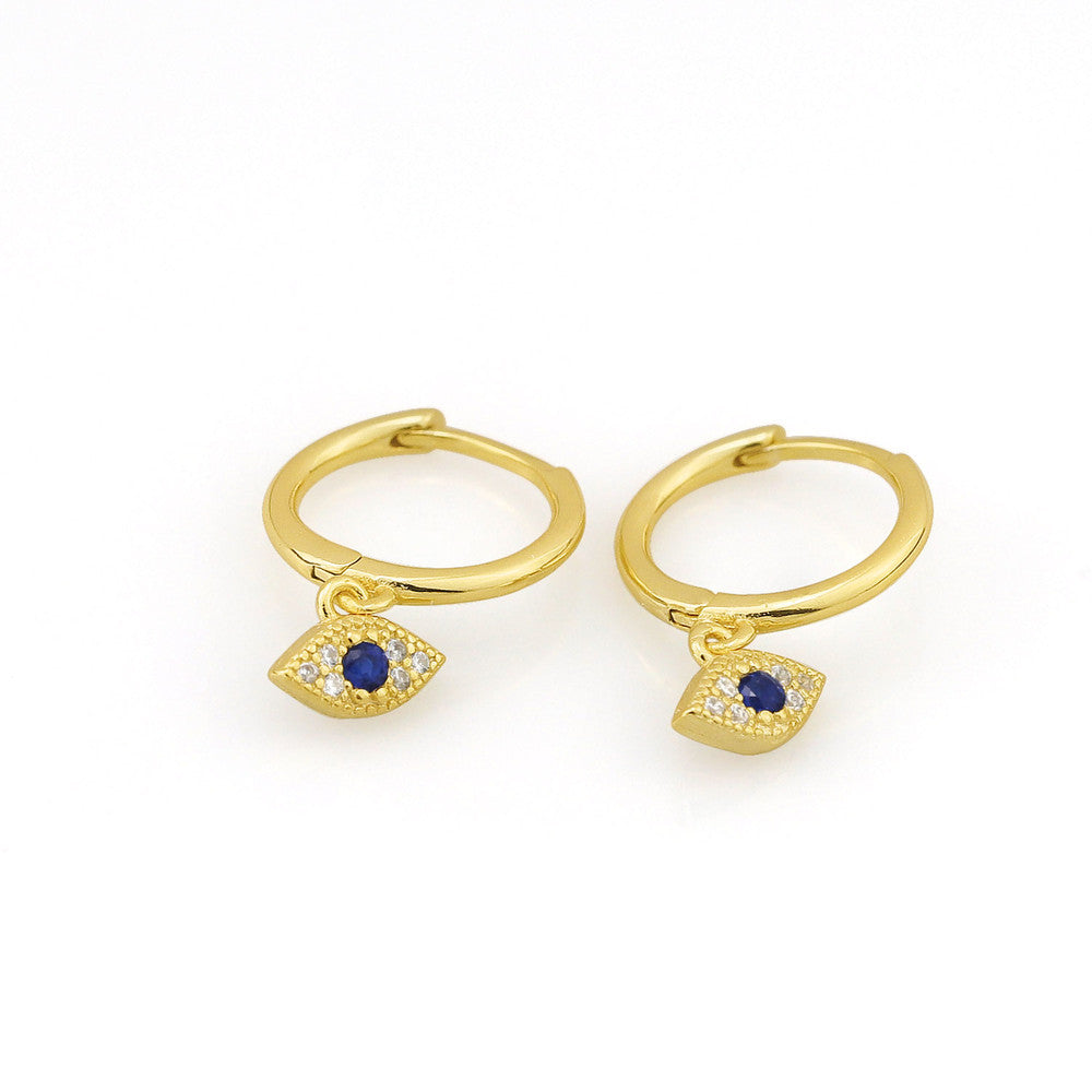 AMORETTO MILANO hoop earrings made of 925 silver eye zirconia blue A110046