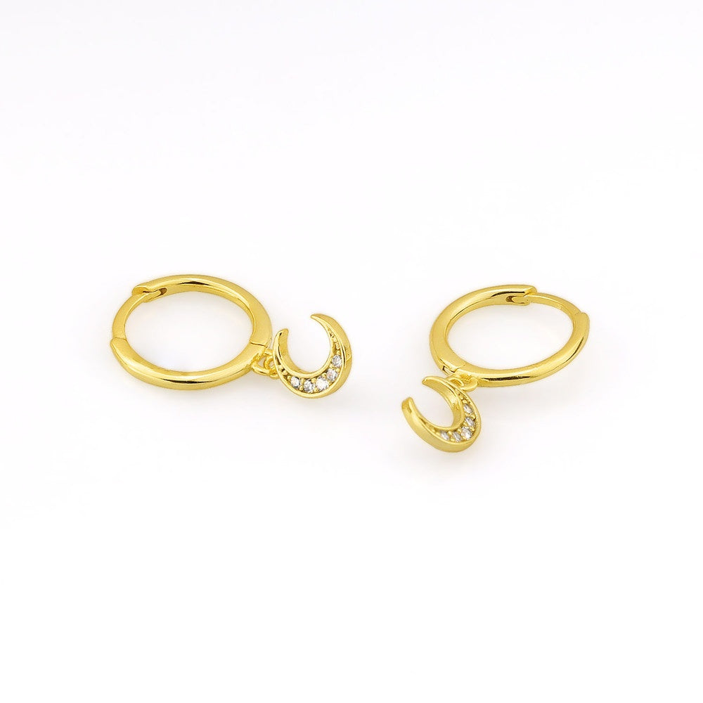 AMORETTO MILANO hoop earrings made of 925 silver half moon zirconia A110082
