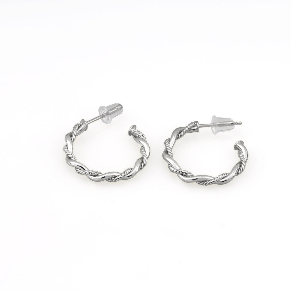 AMORETTO MILANO hoop earrings made of twisted 925 silver A110126