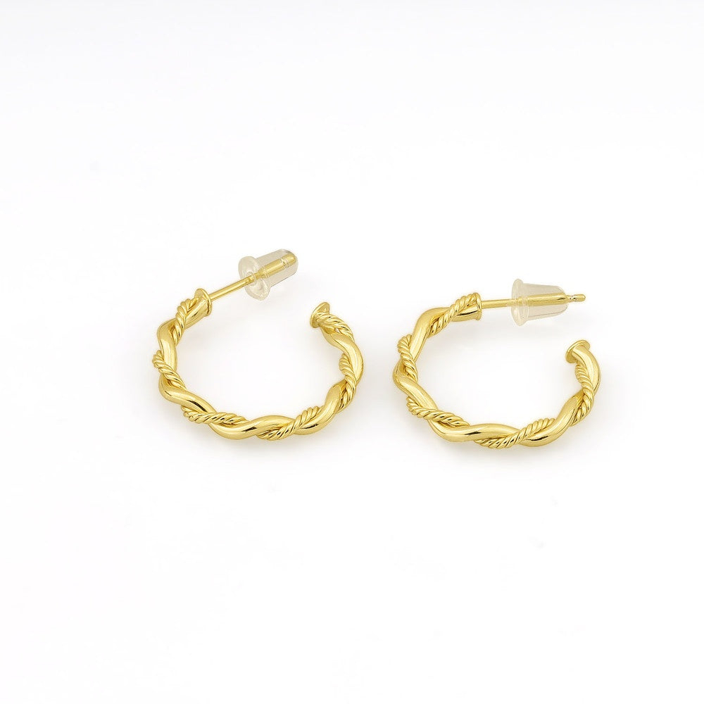 AMORETTO MILANO hoop earrings made of twisted 925 silver A110126