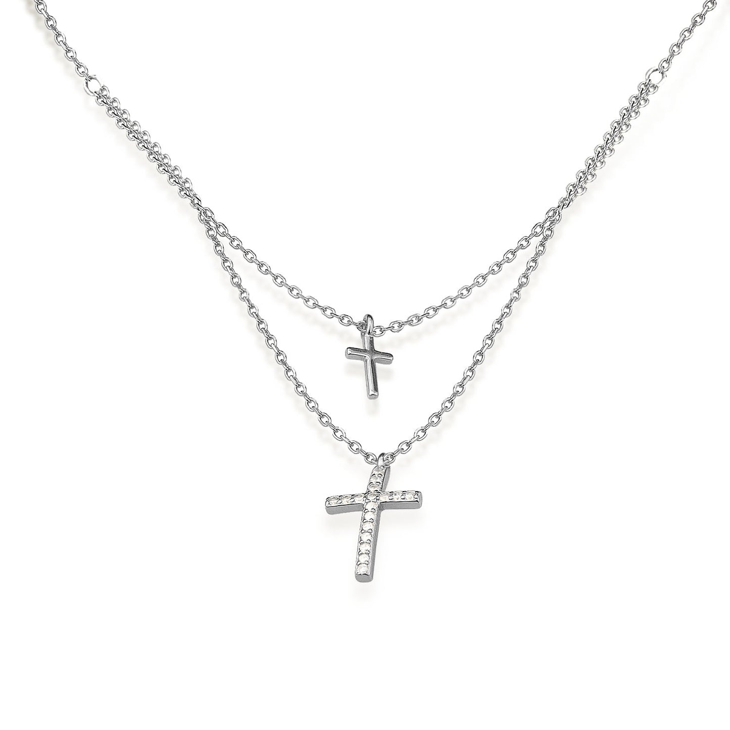 AMORETTO MILANO Halskette aus 925 Silber Kreuz Zirkonia A140031