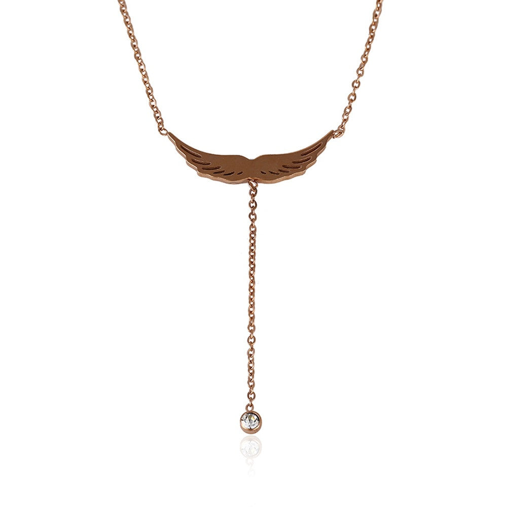 AMORETTO MILANO Necklace "LIBERTA" Angel Wings Rose Gold AM0206