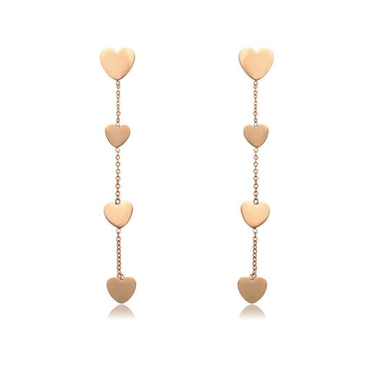 AMORETTO MILANO earrings "AMORE" hearts rose gold AM0209