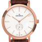 GROVANA Uhr Kensington Rose Leather Silver index 38.5mm Herren 1050,5562