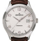 GROVANA Uhr Kensington Steel Leather Silver 40.5mm Herren 1305,1532