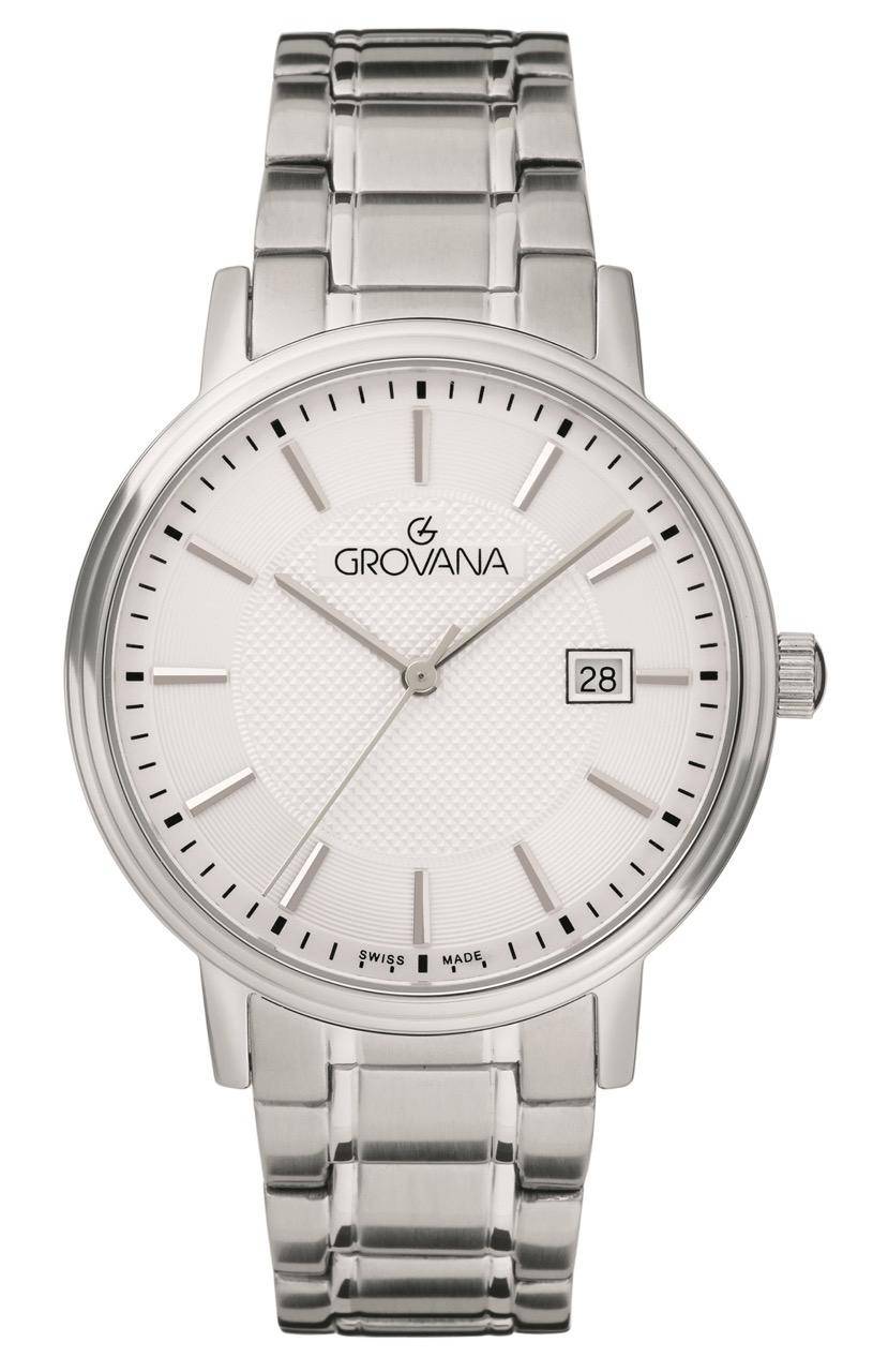 GROVANA Uhr Kensington Steel Metal Silver index 41mm Herren 1550,1139