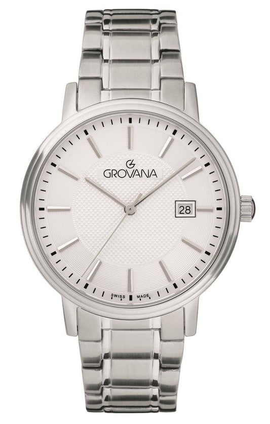 GROVANA Uhr Kensington Steel Metal Silver index 41mm Herren 1550,1139