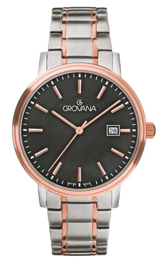 GROVANA Uhr Kensington Bicolor rose Metal Black index 41mm Herren 1550,1154