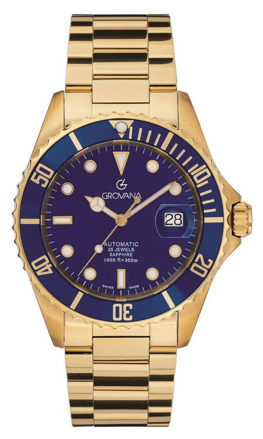 GROVANA Uhr Key West GP blue bezel Metal Blue Index 43mm Herren 1571,2115