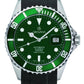 GROVANA Uhr Key West Steel green bezel Silicon  Green Index 43mm Herren 1571,2829
