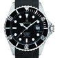 GROVANA Uhr Key West Steel black bezel Silicon  Black Index 43mm Herren 1571,2837