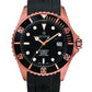 GROVANA Uhr Key West Rose black bezel Silicon  Black Index 43mm Herren 1571,2867