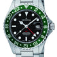 GROVANA Uhr Key West Steel green bezel Metal Black Index 43mm Herren 1572,2134