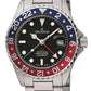 GROVANA Uhr Key West Steel red-blue bez. Metal Black Index 43mm Herren 1572,2135