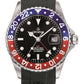 GROVANA Uhr Key West Steel red-blue bez. Silicon  Black Index 43mm Herren 1572,2835