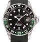 GROVANA Uhr Key West Steel green-black bez. Silicon  Black Index 43mm Herren 1572,2838