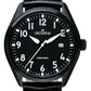 GROVANA Uhr Airborne l Steel-black Leather Black 43mm Herren 1654,1577