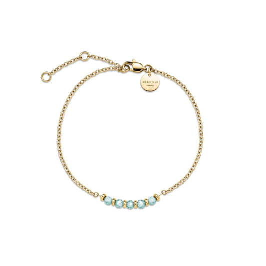 ROSEFIELD Damen Armband Gold Blaue Steine JBBRG-J810