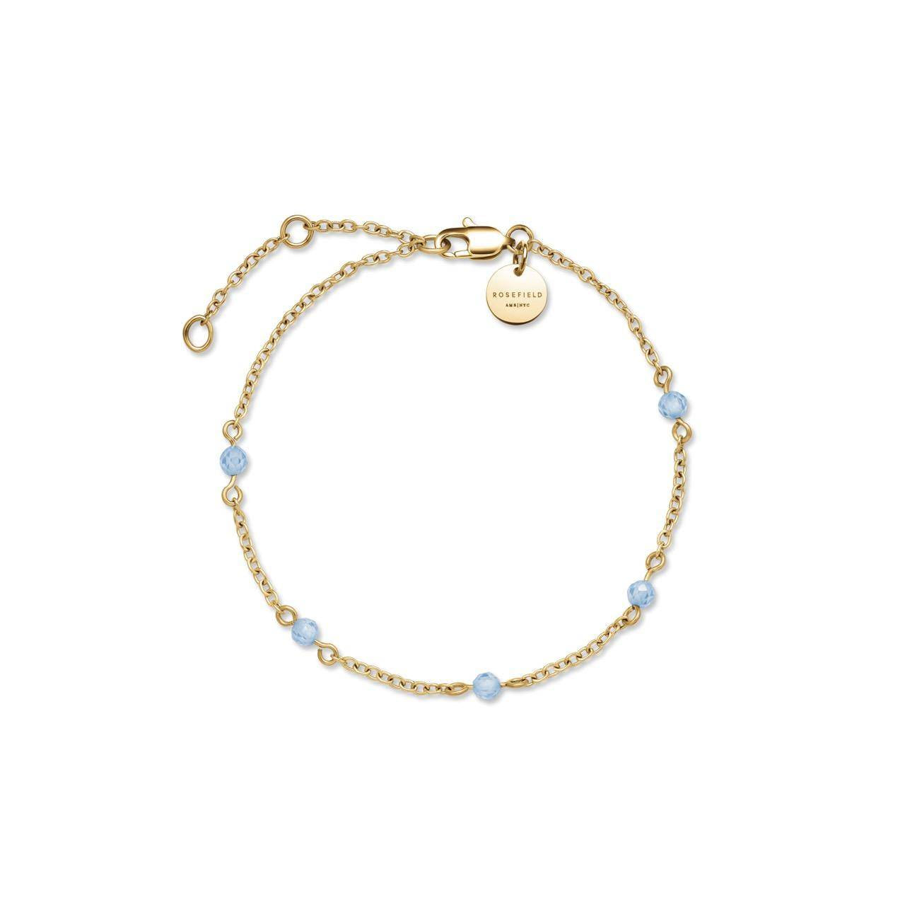 ROSEFIELD Damen Armband Gold 5 Blaue Steine JBBSG-J814