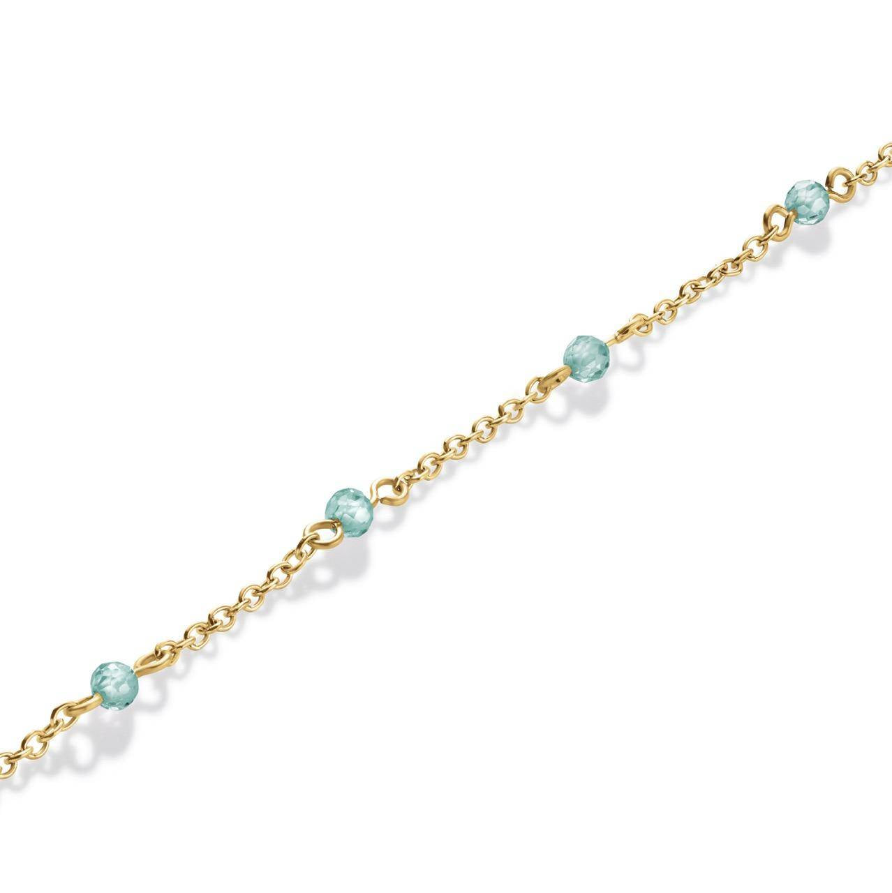 ROSEFIELD Damen Armband Gold 5 Blaue Steine JBBSG-J814