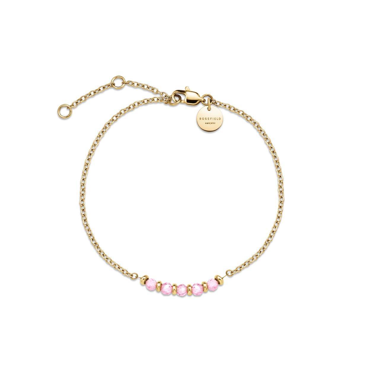 ROSEFIELD Damen Armband Gold Rosa Steine JBPRG-J809