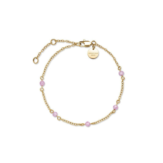 ROSEFIELD Damen Armband Gold 5 Rosa Steine JBPSG-J813