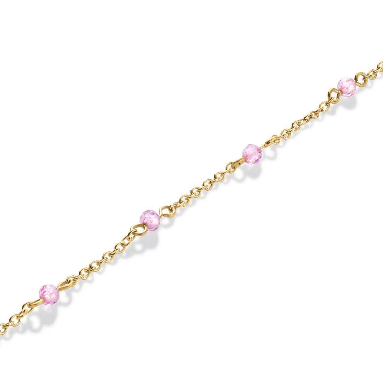 ROSEFIELD Damen Armband Gold 5 Rosa Steine JBPSG-J813