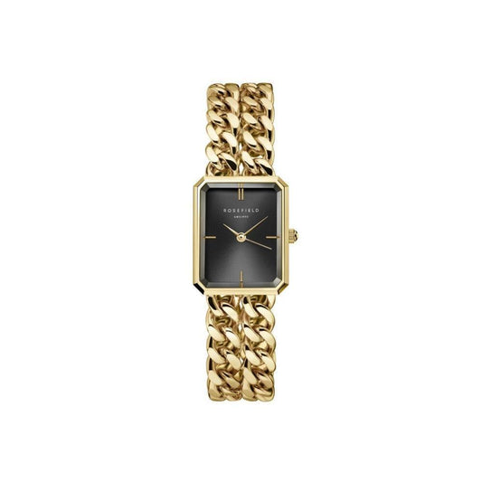 ROSEFIELD Women's Watch Octagon XS Double Chain Studio Edition Black Gold SBGSG-O77