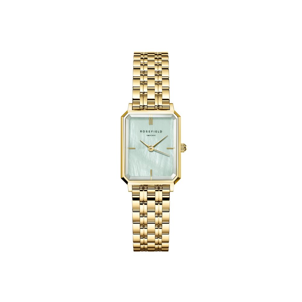ROSEFIELD Damenuhr Octagon XS Mintgrün Gold eckig OGGSG-O71
