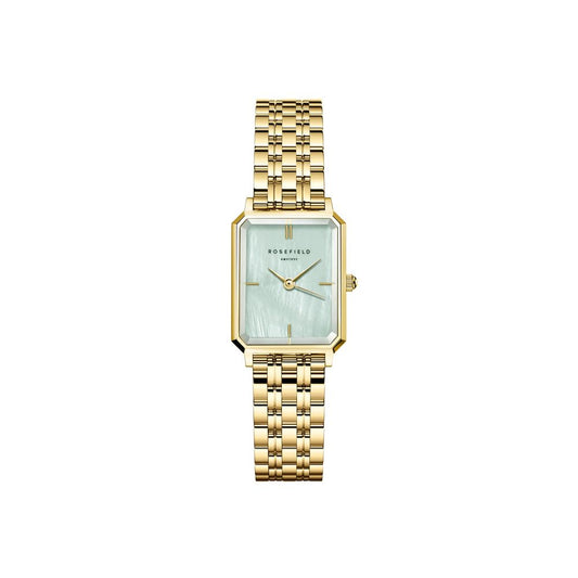 ROSEFIELD Damenuhr Octagon XS Mintgrün Gold eckig OGGSG-O71