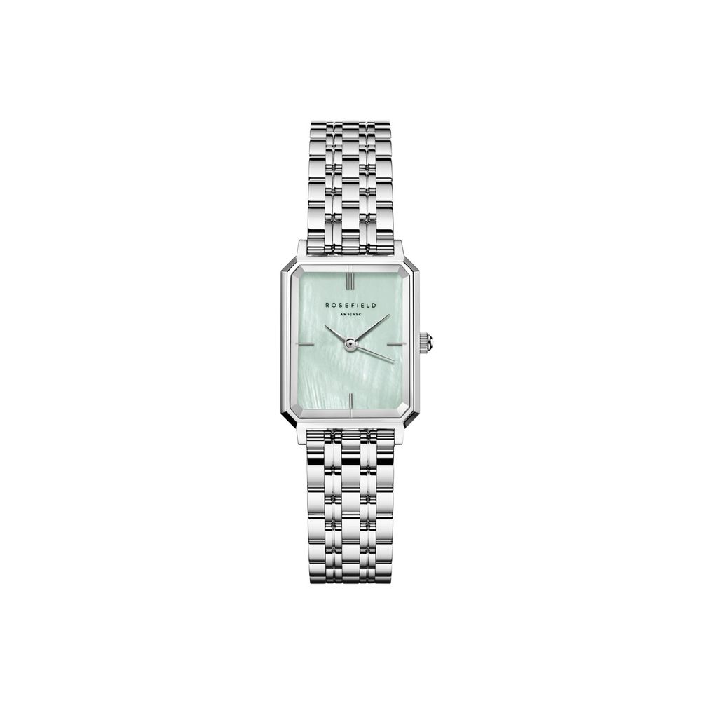 ROSEFIELD Damenuhr Octagon XS Mintgrün Silber eckig OGGSS-O72