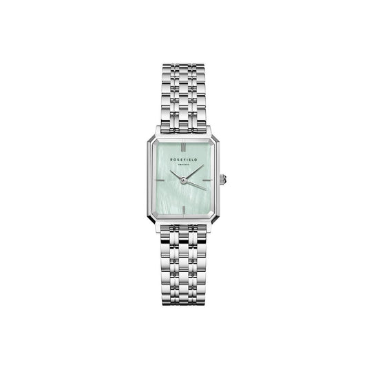 ROSEFIELD Damenuhr Octagon XS Mintgrün Silber eckig OGGSS-O72