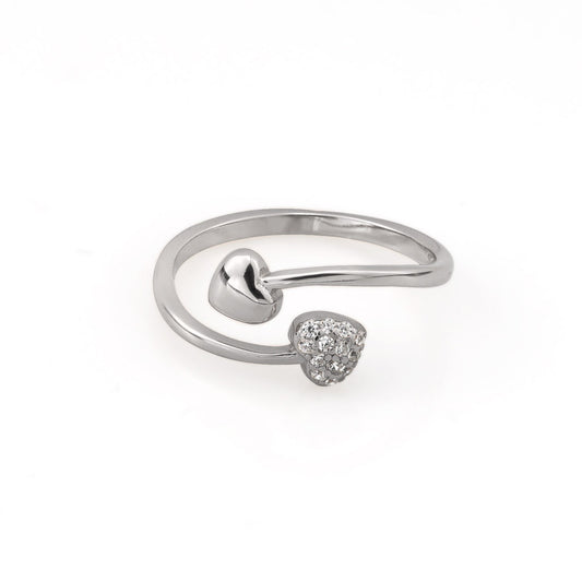 AMORETTO MILANO ring heart zirconia made of 925 silver adjustable A120004