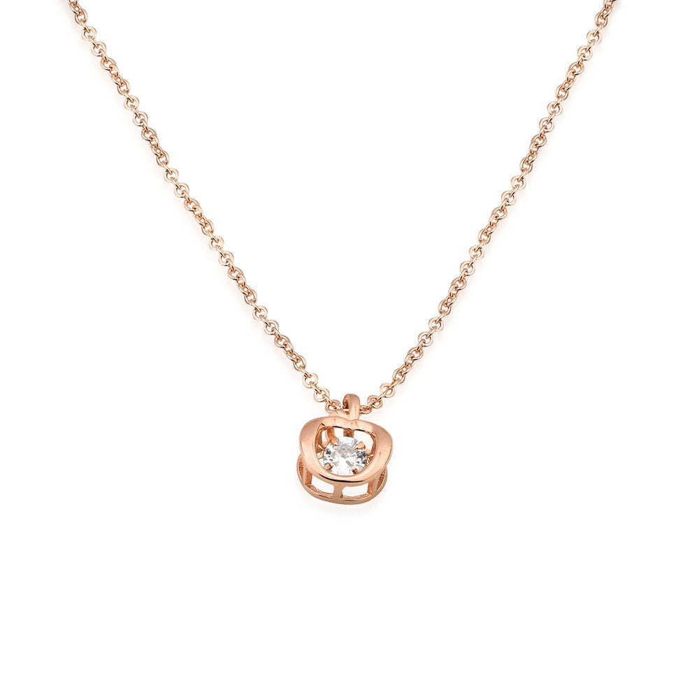 AMORETTO MILANO necklace made of 925 silver apple pendant movable zirconia A190054
