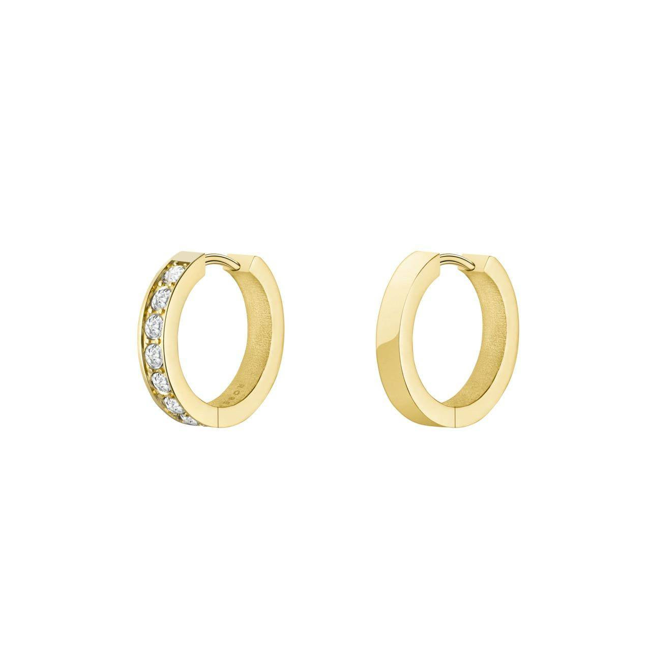 ROSEFIELD Earrings Crystal Hoops Gold JECG-J571