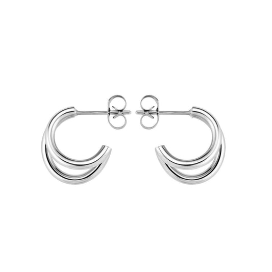 ROSEFIELD Earrings Double Hoops Silver JEDHS-J576