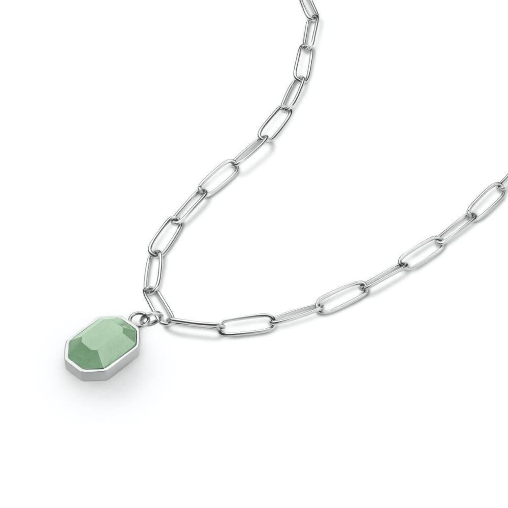 ROSEFIELD Halskette Geometric Gemstone  Jade Silver JNGGS-J665