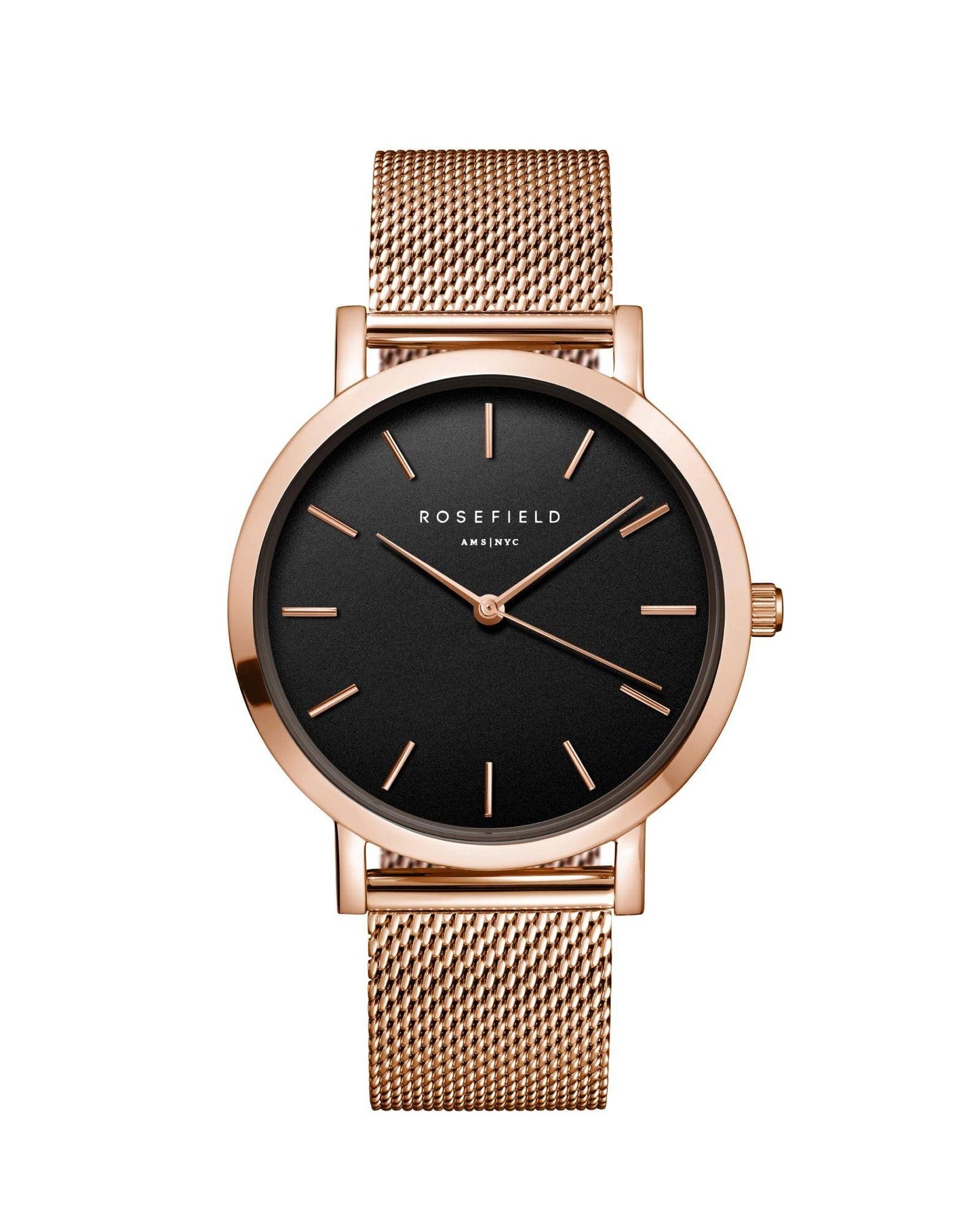 ROSEFIELD Damenuhr  Mercer Schwarz Rosegold 38mm MBR-M45