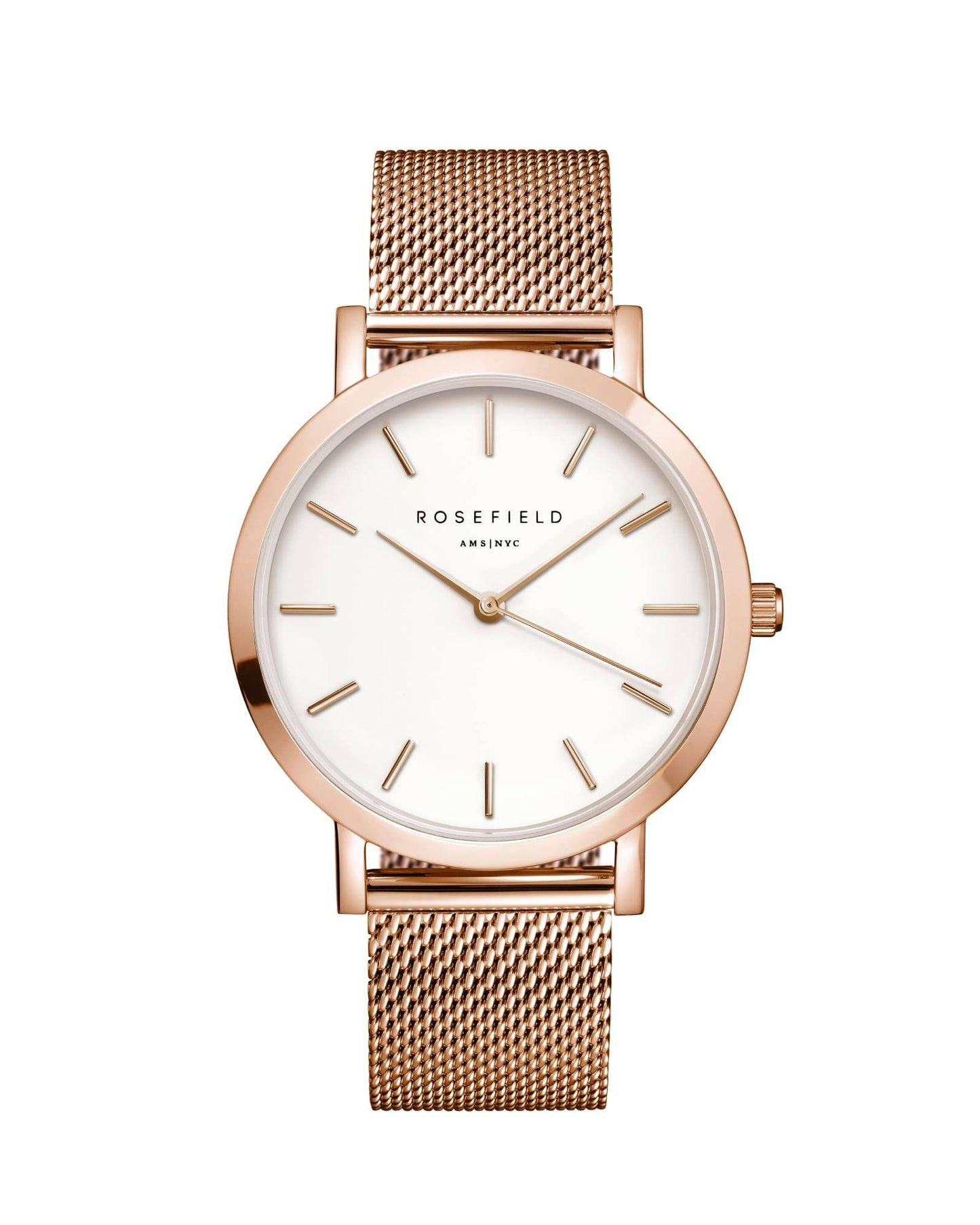 ROSEFIELD Damenuhr  MERCER Mesh Rosegold 38mm MWR-M42