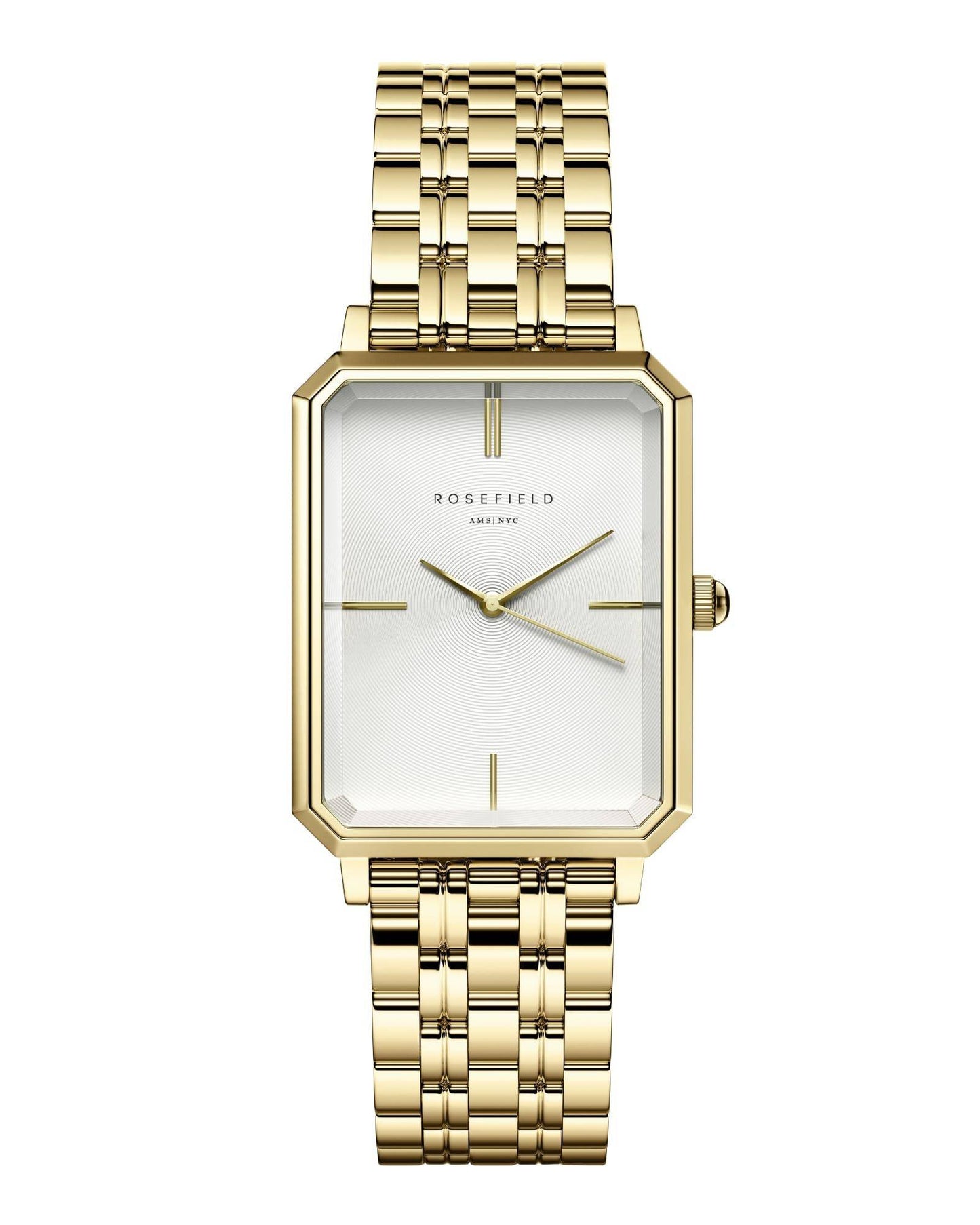 ROSEFIELD Women's Watch The Octagon White Sunray Steel Gold OCWSG-O40