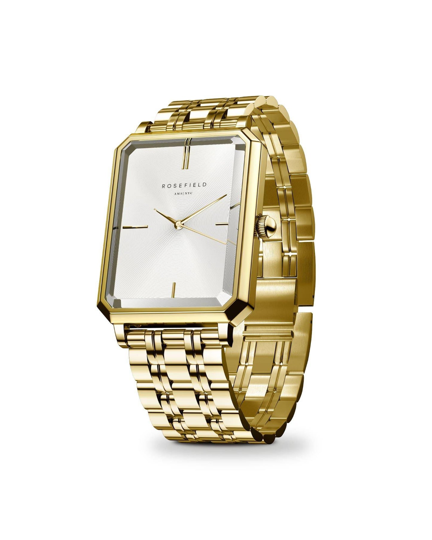 ROSEFIELD Women's Watch The Octagon White Sunray Steel Gold OCWSG-O40