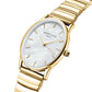 ROSEFIELD Damenuhr The Oval White MOP Half-Moon Steel Gold OVWGSG-OV16
